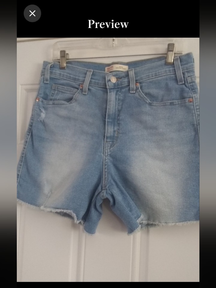 Signature By Levi Strauss & Co Heritage High Rise Shorts Distressed Sz 12-W31